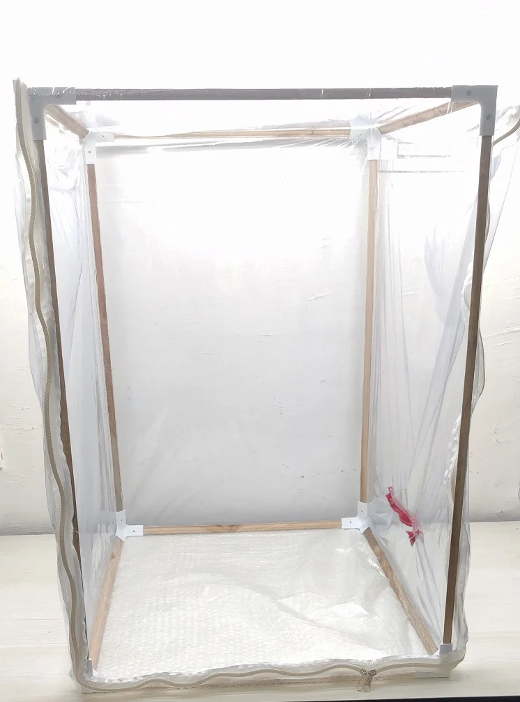 Enclosure structure with polythene cover